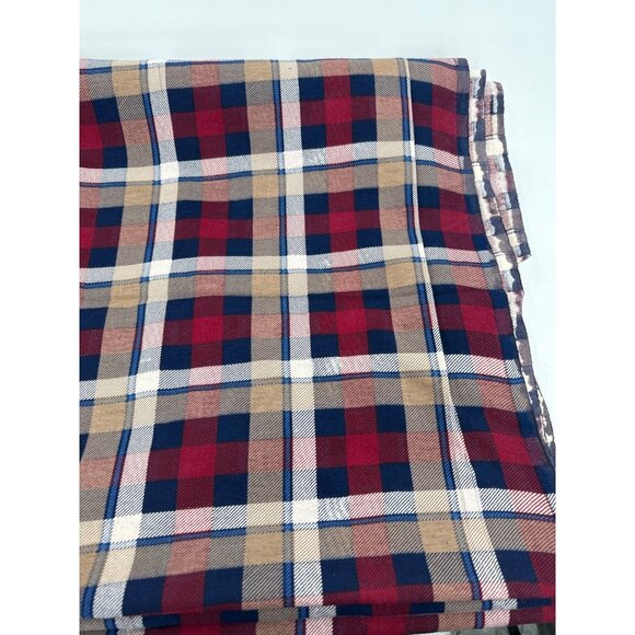 Red & Blue Plaid Blend Fabric By The Yard 48” w x 360” (10 yards) - Picture 1 of 2